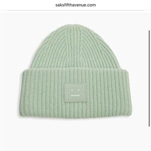 Acne Studios Pastel Light Green Mint Wool Beanie Hat